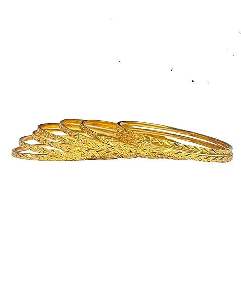 LukGud Gold plated Traditional Bangle set for woman and girls(set of 8)