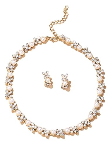 LukGud Necklace Jewellery Set for Women Latest Stylish Design Fancy Pearl Choker