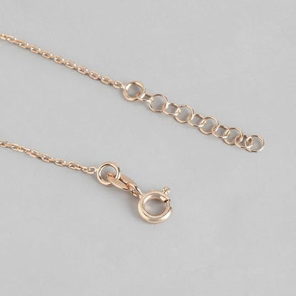 LukGud Silver Modest Moon Rose Gold Plating Chain Anklet (Pair) | Gift for Women & Girls |