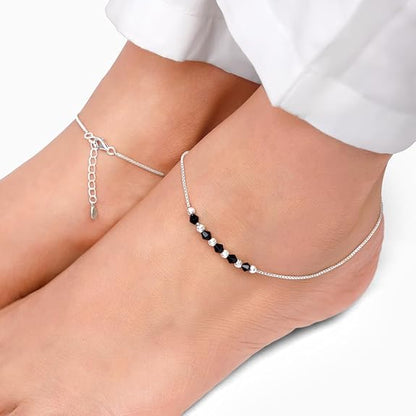 LukGud Silver Gypsy Gleams Anklet | Gifts for Women and Girls |