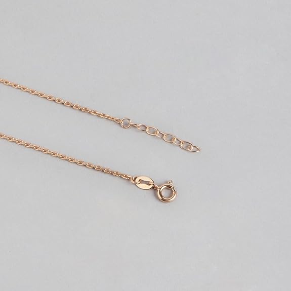 Silver Coloured Stones Rose Gold Plating Chain Anklet (Pair) Gift for Women & Girls |