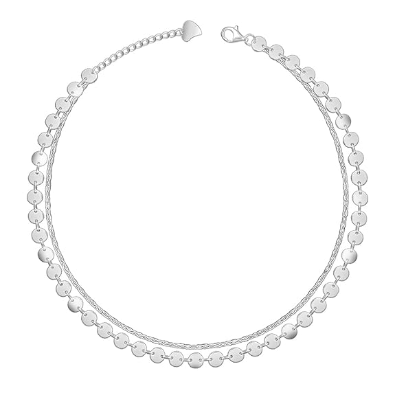 LukGud Silver Dose of Shine Anklet | Gifts for Women and Girls |