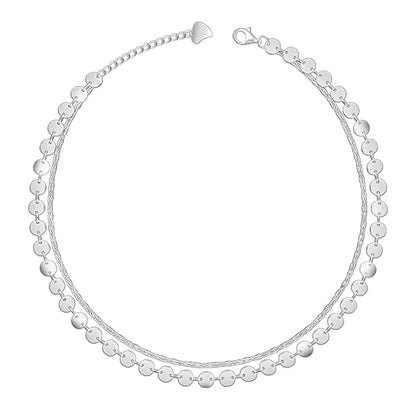 LukGud Silver Dose of Shine Anklet | Gifts for Women and Girls |