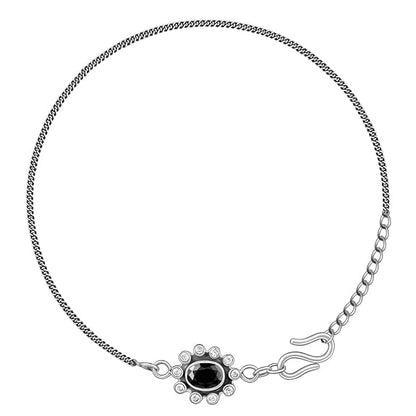 LukGud Silver Sunshine Anklet, (Single) Gifts for Girlfriend, Gifts for Women & Girls|