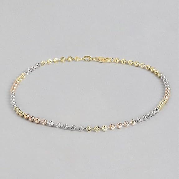 LukGud Silver Contemporary Anklet | Multi-Colour Plated Majestic Gift Ideas-Women Chain Anklet |