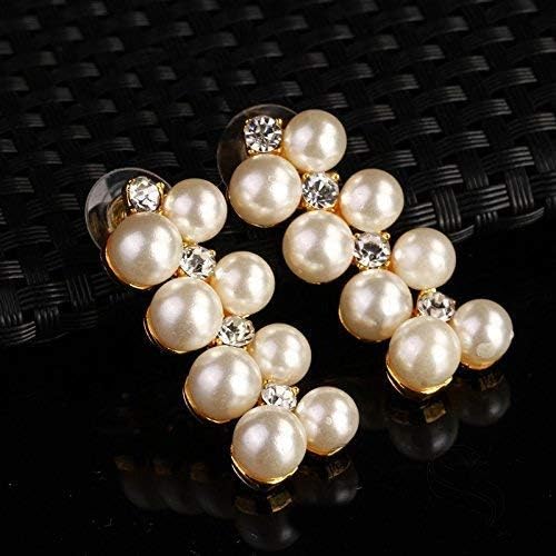 LukGud Gold Plated Pearl Necklace Set/Jewellery Set with Fancy Earrings for Girls/Women