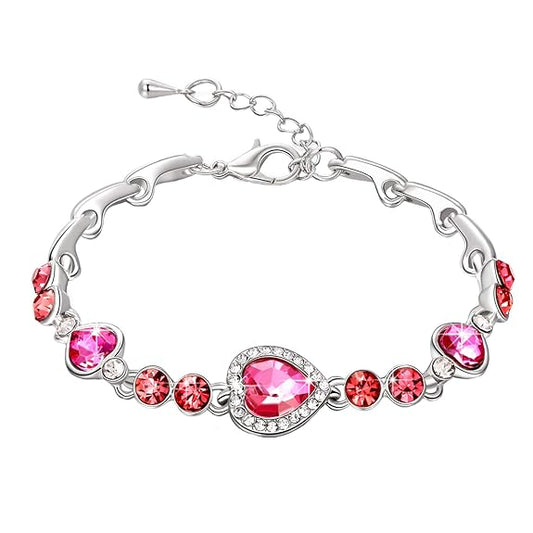 LukGud Bracelet for Women and Girls | Fashion Multicolor Crystal Bracelets for Women and Girls