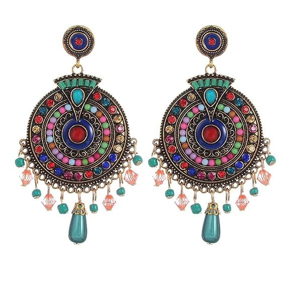 LukGud Jewellery Bohemian Multi-Color Earrings for Girls and Women