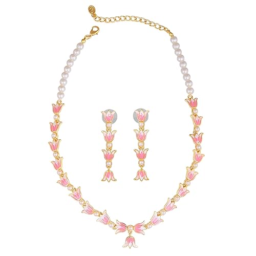 LukGud Designer Ethnic Pearl Necklace Set Versatile Chic for Women & Girls