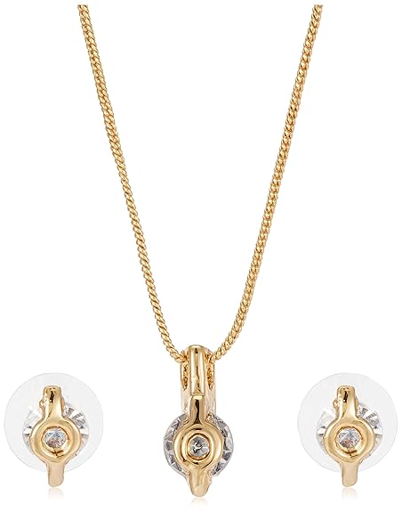 LukGud Gold Plated Austrian Crystals Necklace Set for Women