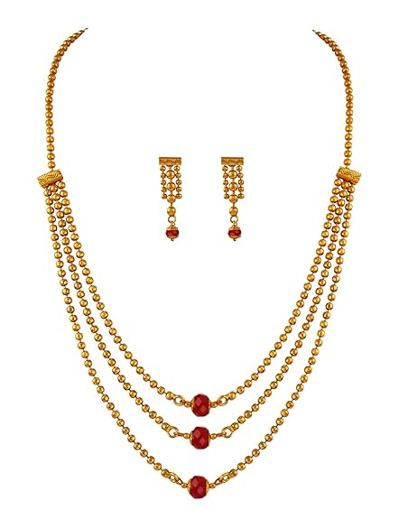 LuKgud Jewellery for Less Gold Plated Necklace & Earrings Set for Women