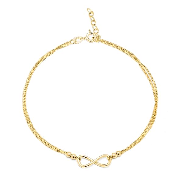 LukGud  Silver Infinity Gold Anklet (Single) | Gift for Women & Girls |