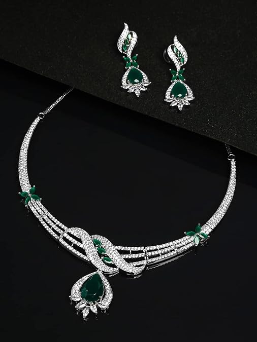 LukGud Women and Girls American Diamond Jewellery Set |