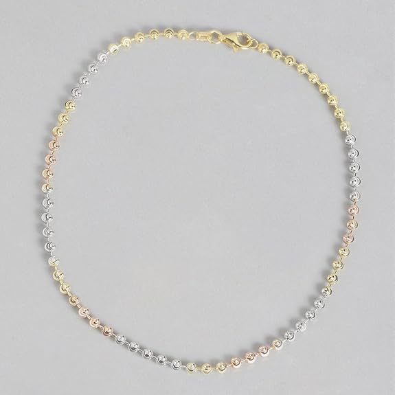 LukGud Silver Contemporary Anklet | Multi-Colour Plated Majestic Gift Ideas-Women Chain Anklet |