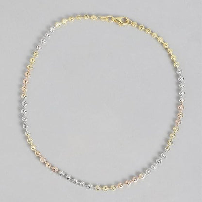 LukGud Silver Contemporary Anklet | Multi-Colour Plated Majestic Gift Ideas-Women Chain Anklet |