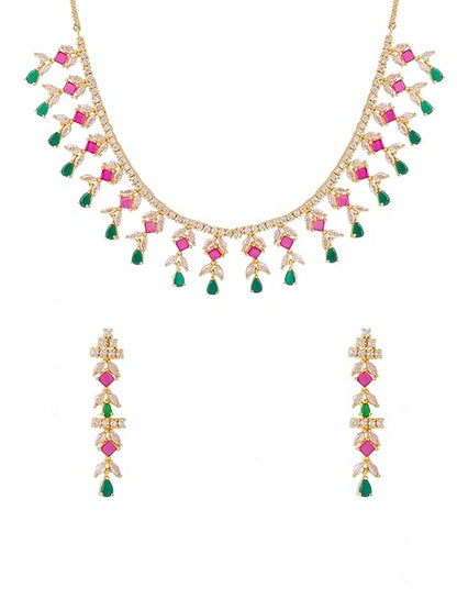 LukGud Jewellery Set for Women and Girls American Diamond Jewellery Set |