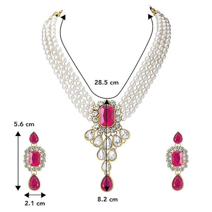 LukGud Crystal Faux Pearl Jewelry Gift Set for Women