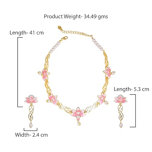 LukGud Designer Ethnic Pearl Necklace Set Versatile Chic for Women & Girls
