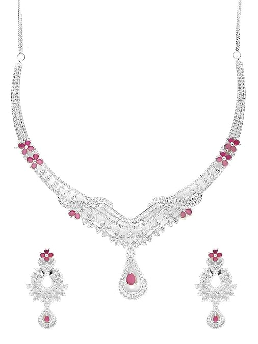 LukGud  Jewellery Set for Women and Girls American Diamond Jewellery Set