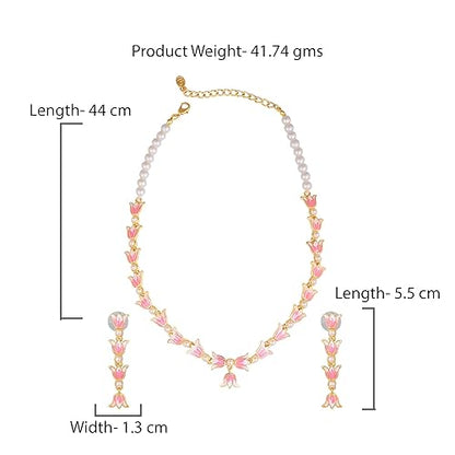 LukGud Designer Ethnic Pearl Necklace Set Versatile Chic for Women & Girls