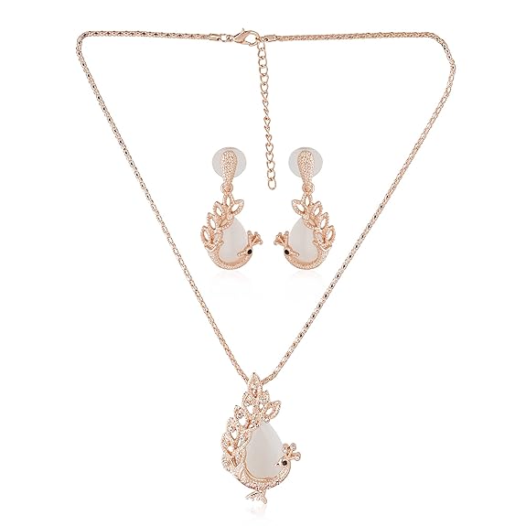 LukGud Gold Plated Austrian Crystals Necklace Set for Women