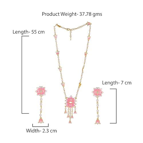 LukGud Designer Ethnic Pearl Necklace Set Versatile Chic for Women & Girls