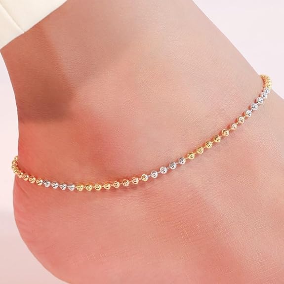 LukGud Silver Contemporary Anklet | Multi-Colour Plated Majestic Gift Ideas-Women Chain Anklet |