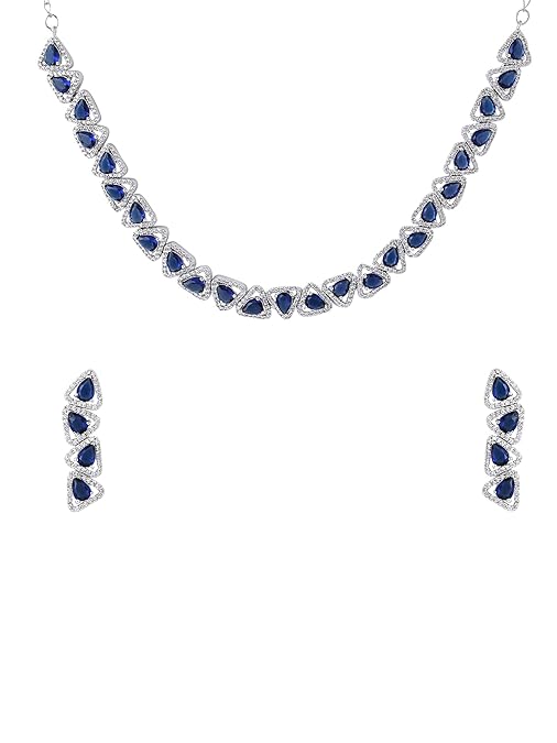 LukGud Jewellery Set for Women and Girls American Diamond Jewellery Set