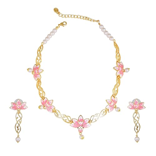 LukGud Designer Ethnic Pearl Necklace Set Versatile Chic for Women & Girls