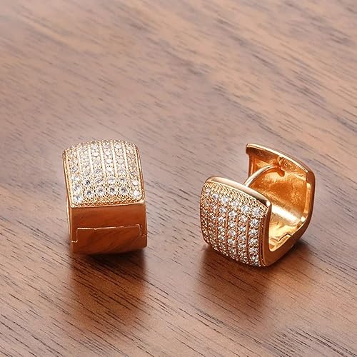 LukGud 18k Rose Gold Plated Latest Fancy Stylish Copper Zircon Bali Earrings for Women and Girls