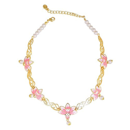 LukGud Designer Ethnic Pearl Necklace Set Versatile Chic for Women & Girls