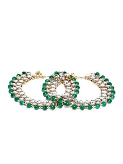 LukGud  Anklet for Women (Green)