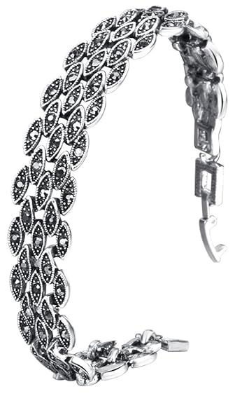 LukGud Silver Stylish Bracelet for Women & Girls (Silver)