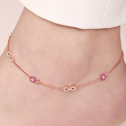 LukGud Silver Contemporary Anklet | Multi-Colour Plated Majestic Gift Ideas-Women Chain Anklet |