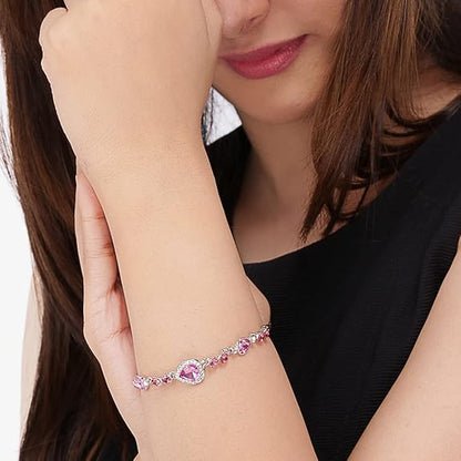 LukGud Bracelet for Women and Girls | Fashion Multicolor Crystal Bracelets for Women and Girls