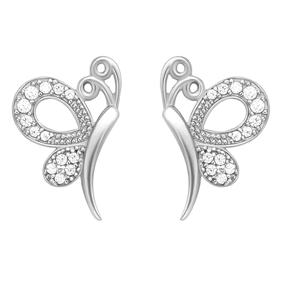 LukGud Silver Beatiful Butterfly Studs Earrings | Gifts for Women& Girls