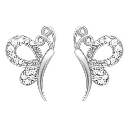 LukGud Silver Beatiful Butterfly Studs Earrings | Gifts for Women& Girls