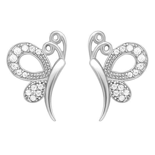 LukGud Silver Beatiful Butterfly Studs Earrings | Gifts for Women& Girls