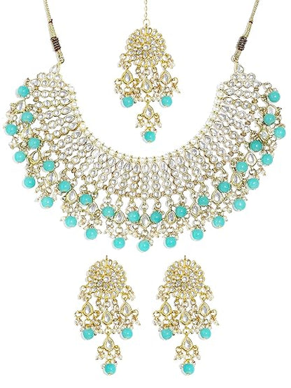 LukGud 22K GoldPlated Kundan Necklace for Women