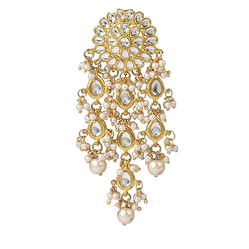 Lukgud Womens Gold Plated Kundan Tassel Earrings