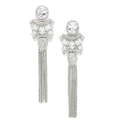 Silver Toned Drop Earrings For Women and Girls