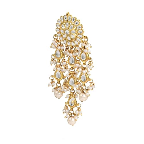 Lukgud Womens Gold Plated Kundan Tassel Earrings