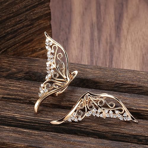 LukGud 18k Rose Gold Plated Latest Fancy Stylish Copper Zircon Bali Earrings for Women and Girls