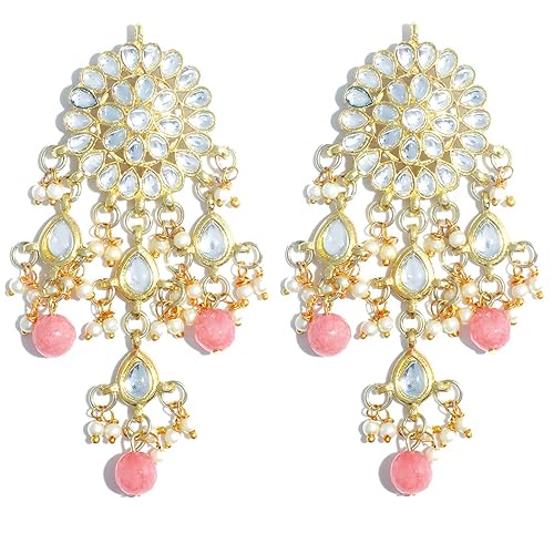 LukGud Womens Gold Plated Kundan Tassel Earrings