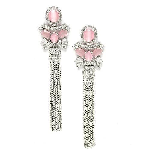 LukGud  Women Silver Toned Drop Earrings For Women and Girls