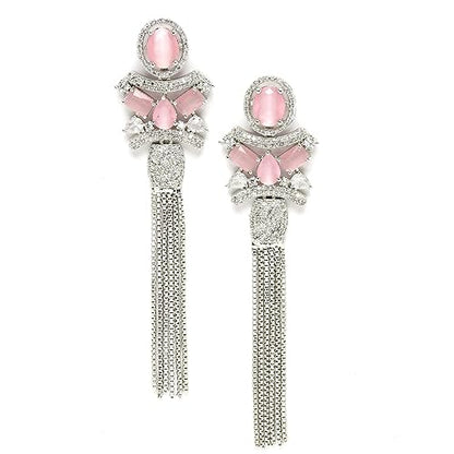 LukGud  Women Silver Toned Drop Earrings For Women and Girls