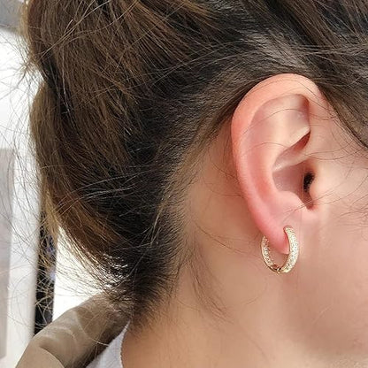 LuKGud 18k Rose Gold Plated Latest Fancy Stylish Copper Zircon Bali Earrings for Women and Girls