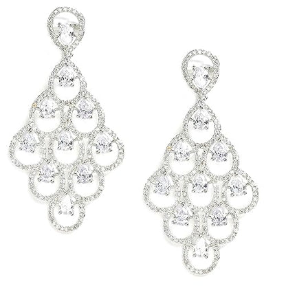 LukGud American Diamond Studded Contemporary Drop Earrings Jewellery For womens