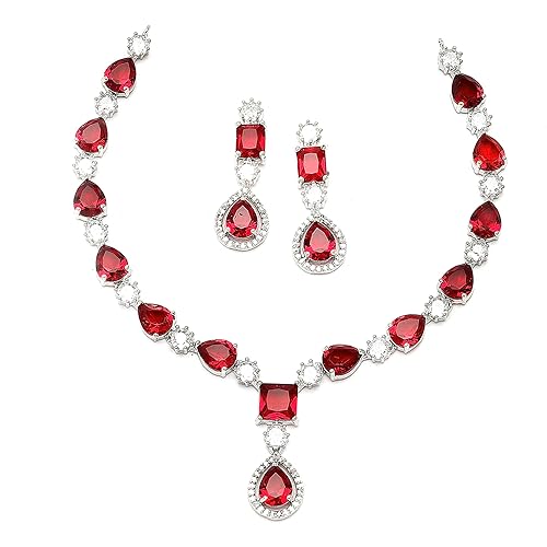 LukGud Necklace With Earrings Jewellery Set For Girls and Women