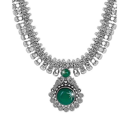LukGud Kolhapuri Stone Choker Necklace Set with Jhumka Earrings for Women and Girls